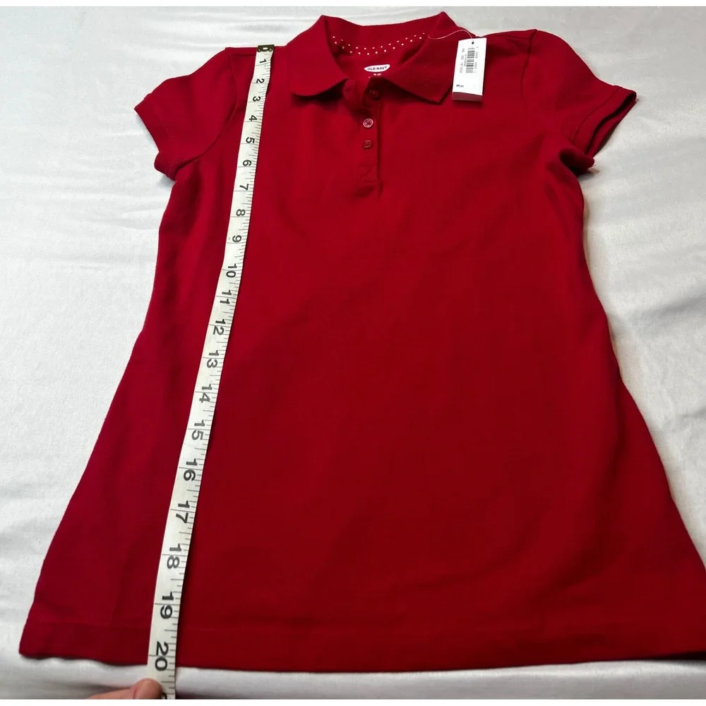 Old Navy Girls Red Short Sleeve Polo Shirt Bundle Set of 2 Size M 8 NWT